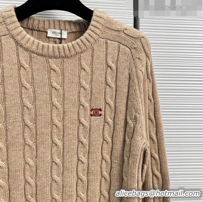 ​Super Quality Celine Cashmere & Wool Sweater C102115 Brown 2023