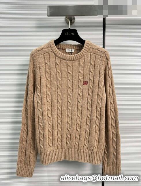 ​Super Quality Celine Cashmere & Wool Sweater C102115 Brown 2023