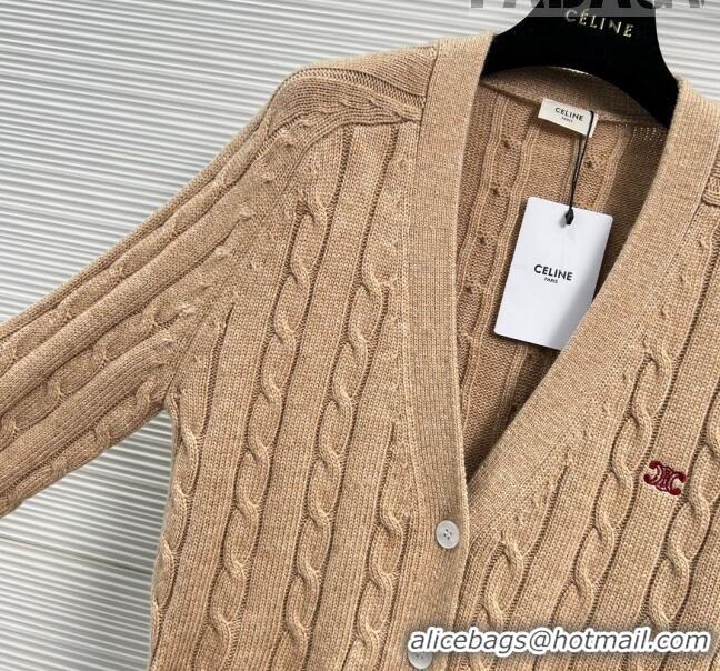 ​Pretty Style Celine Cashmere & Wool Cardigan C102116 Brown 2023