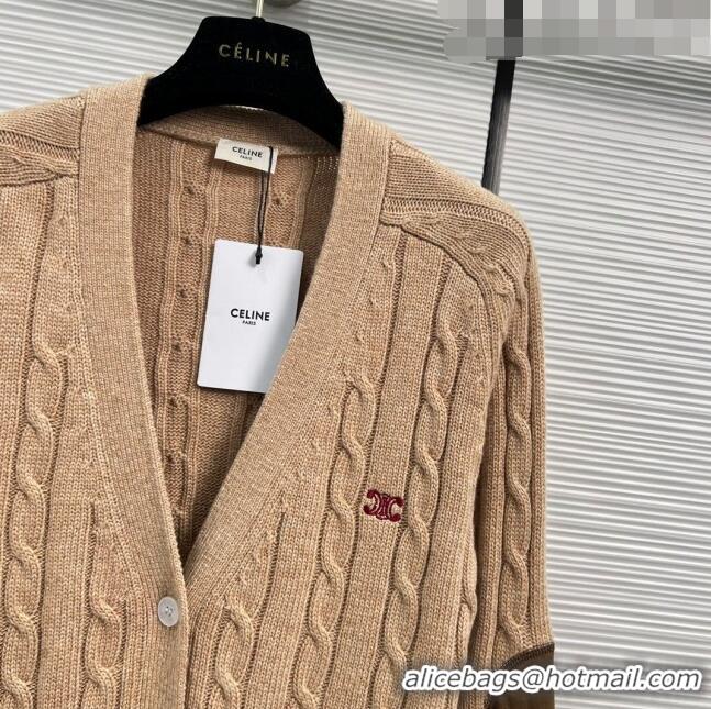 ​Pretty Style Celine Cashmere & Wool Cardigan C102116 Brown 2023