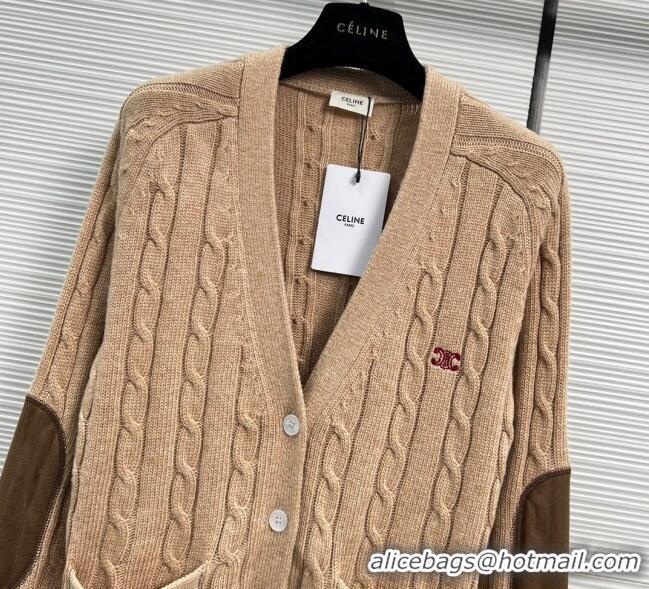 ​Pretty Style Celine Cashmere & Wool Cardigan C102116 Brown 2023