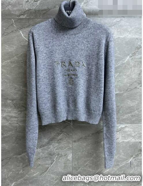 ​Buy Discount Prada Wool Sweater P102313 Grey 2023