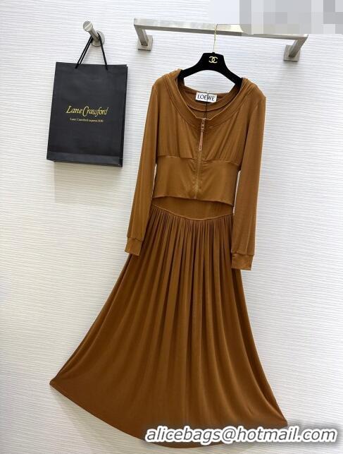 Well Crafted Loewe Jacket and Dress L102319 Brown 2023