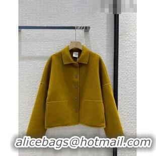 Best Price Hermes Cashmere Short Coat H102327 Green 2023