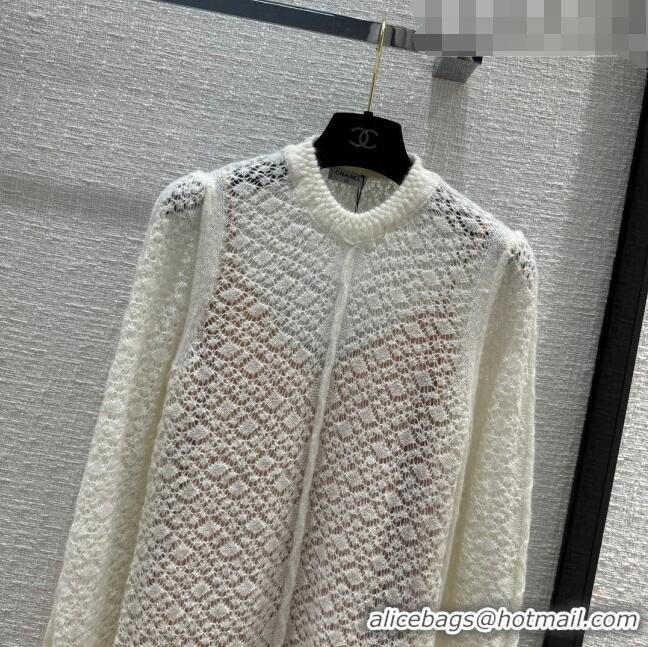 Super Quality Chanel Knit Dress CH102318 White 2023