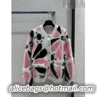 Famous Brand Chanel Cashmere Cardigan CH102330 White/Pink 2023