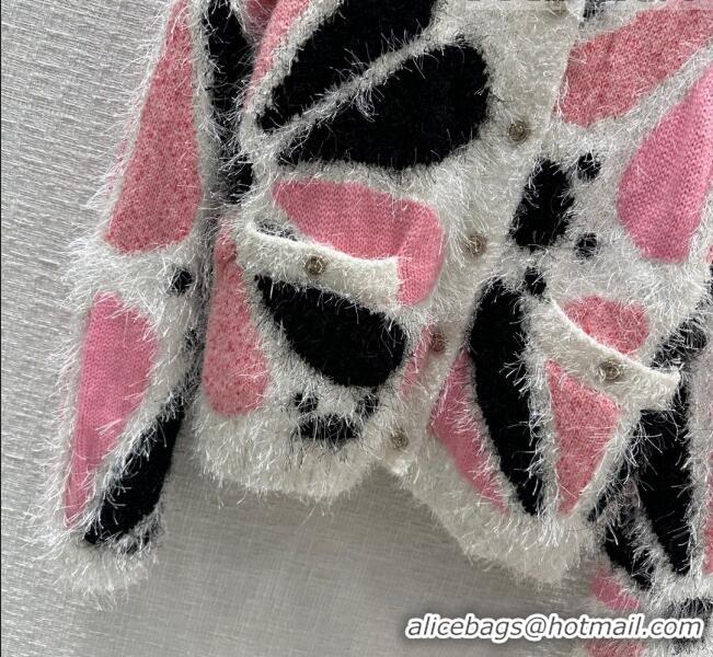 Famous Brand Chanel Cashmere Cardigan CH102330 White/Pink 2023