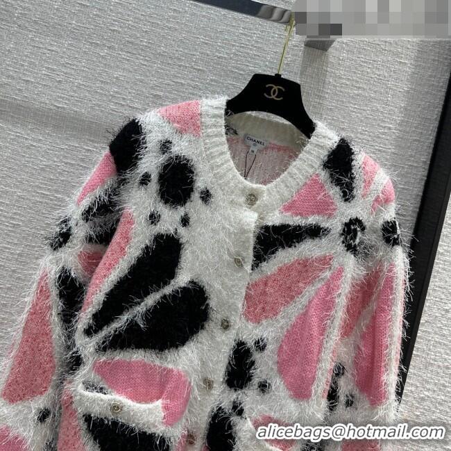 Famous Brand Chanel Cashmere Cardigan CH102330 White/Pink 2023