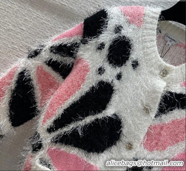 Famous Brand Chanel Cashmere Cardigan CH102330 White/Pink 2023