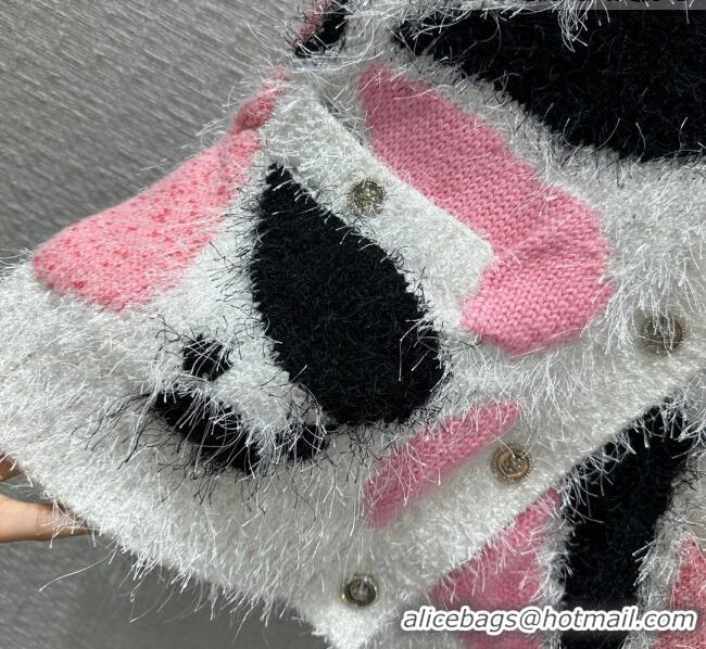 Famous Brand Chanel Cashmere Cardigan CH102330 White/Pink 2023