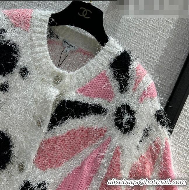 Famous Brand Chanel Cashmere Cardigan CH102330 White/Pink 2023