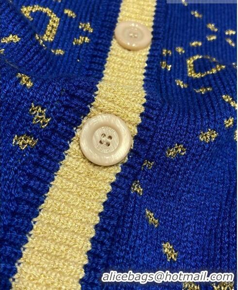 Top Grade Gucci Wool & Cashmere Cardigan G102311 Blue 2023