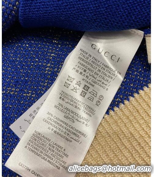 Top Grade Gucci Wool & Cashmere Cardigan G102311 Blue 2023