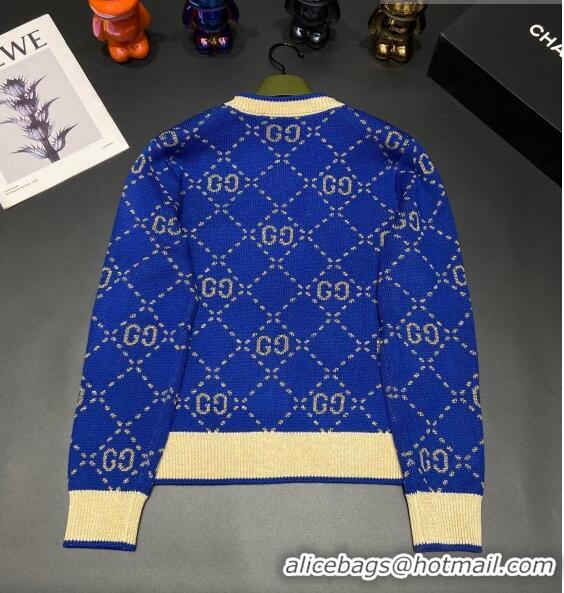 ​Top Design Gucci Wool & Cashmere Sweater G102310 Blue 2023