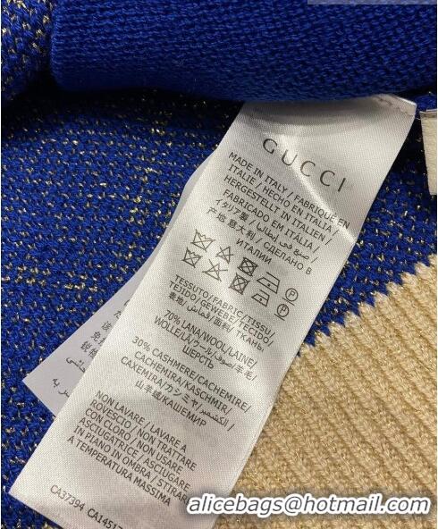 ​Top Design Gucci Wool & Cashmere Sweater G102310 Blue 2023