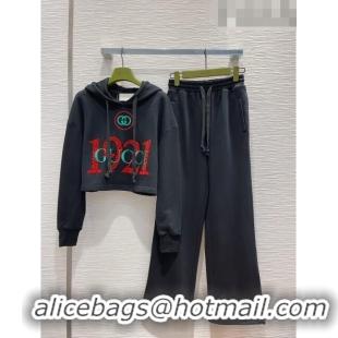 Good Quality Gucci Hoodie and Pants G102323 Black 2023