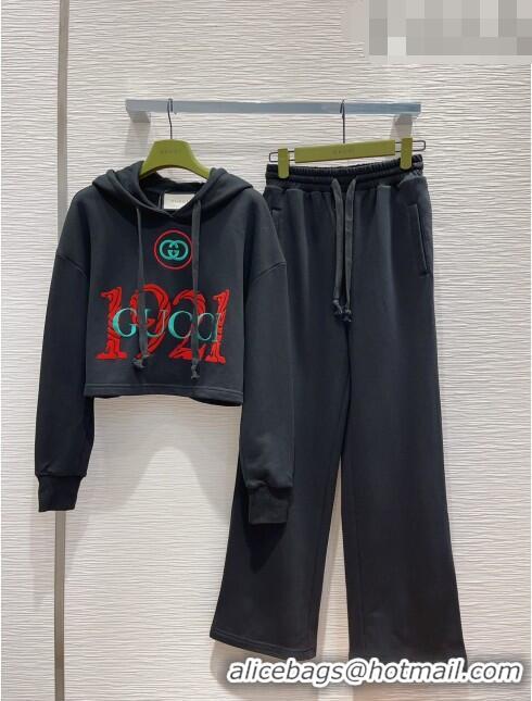 Good Quality Gucci Hoodie and Pants G102323 Black 2023