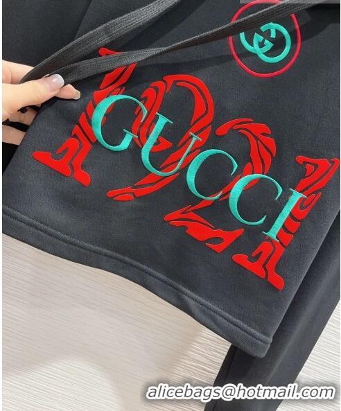 Good Quality Gucci Hoodie and Pants G102323 Black 2023