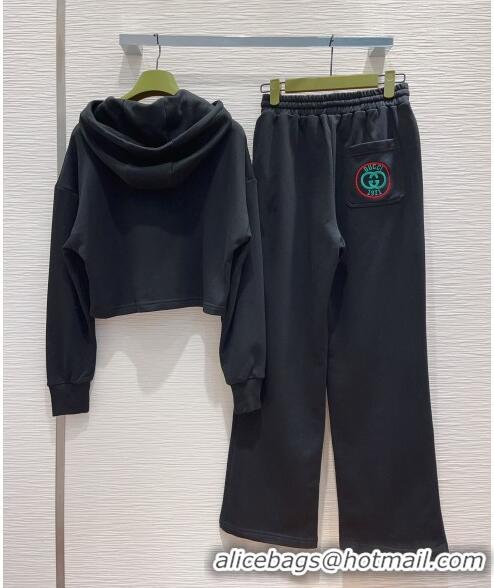 Good Quality Gucci Hoodie and Pants G102323 Black 2023