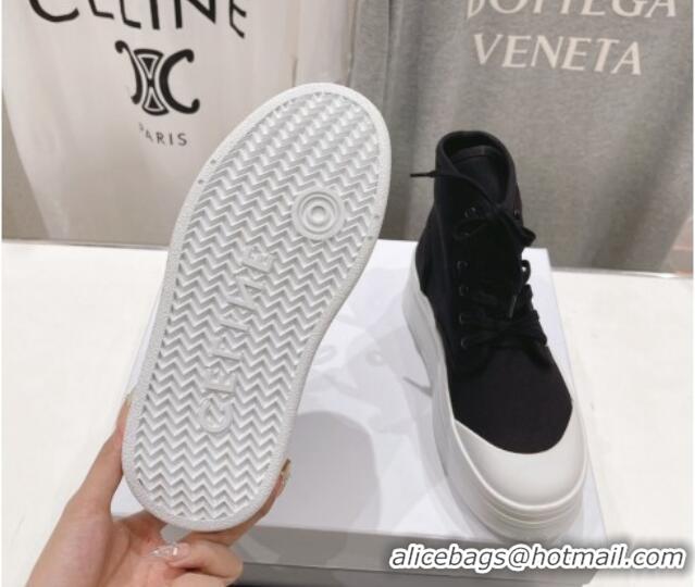 Grade Quality Celine Mid Block High top Platform Sneakers in Canvas Black 0719055