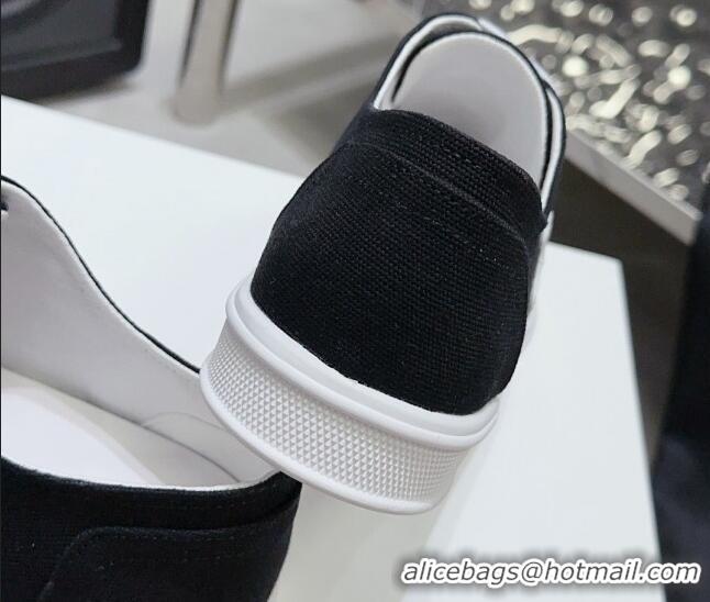 Luxurious Celine Jane Low Sneakers in Canvas with Triomphe Patch Black 0801108