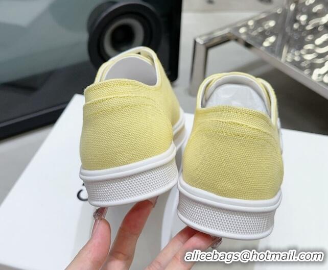 Top Grade Celine Jane Low Sneakers in Canvas with Triomphe Patch Yellow 801111