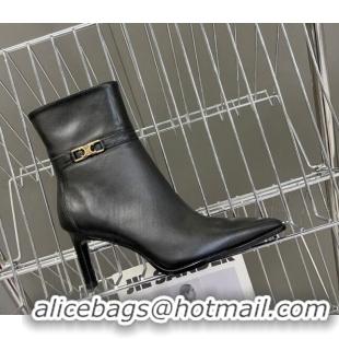 Good Product Celine Triomphe Calfskin Heel Ankle Boots 8cm Black 901127