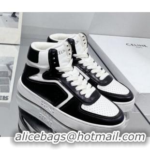 Unique Discount Celine CT-01 "Z" Trainer High Top Sneakers in Calfskin White/Black 916011