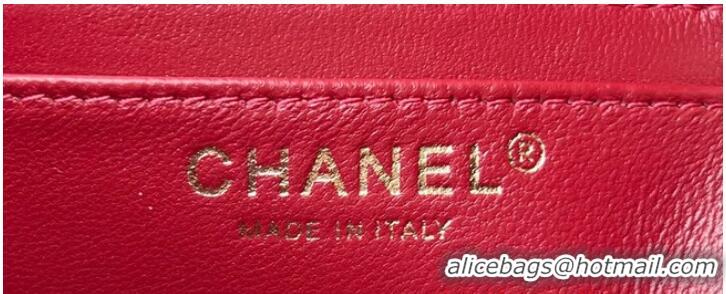 Reasonable Price Chanel CLASSIC HANDBAG Wool Tweed A1116 Red Gold