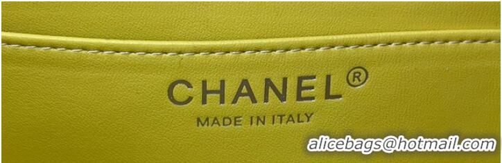 Shop Discount Chanel CLASSIC HANDBAG Wool Tweed A1116 Yellow