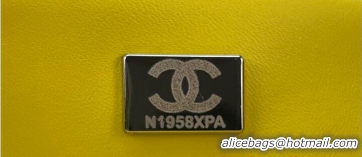 Shop Discount Chanel CLASSIC HANDBAG Wool Tweed A1116 Yellow