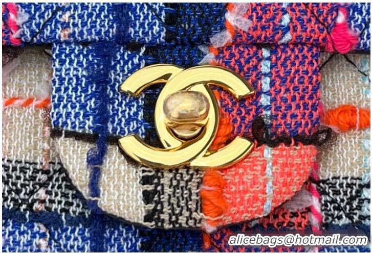 Good Product Chanel CLASSIC HANDBAG Wool Tweed A1116 Rainbow