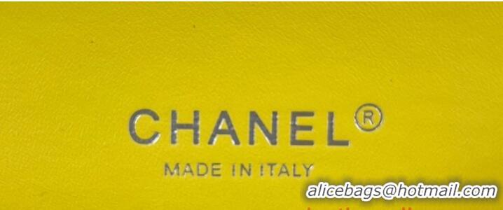 Top Quality Chanel CLASSIC HANDBAG Wool Tweed A1112 Yellow