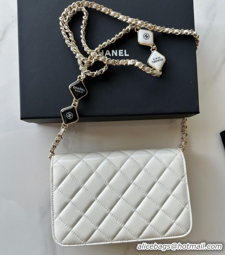 Unique Discount Chanel WALLET ON CHAIN AP3413 White