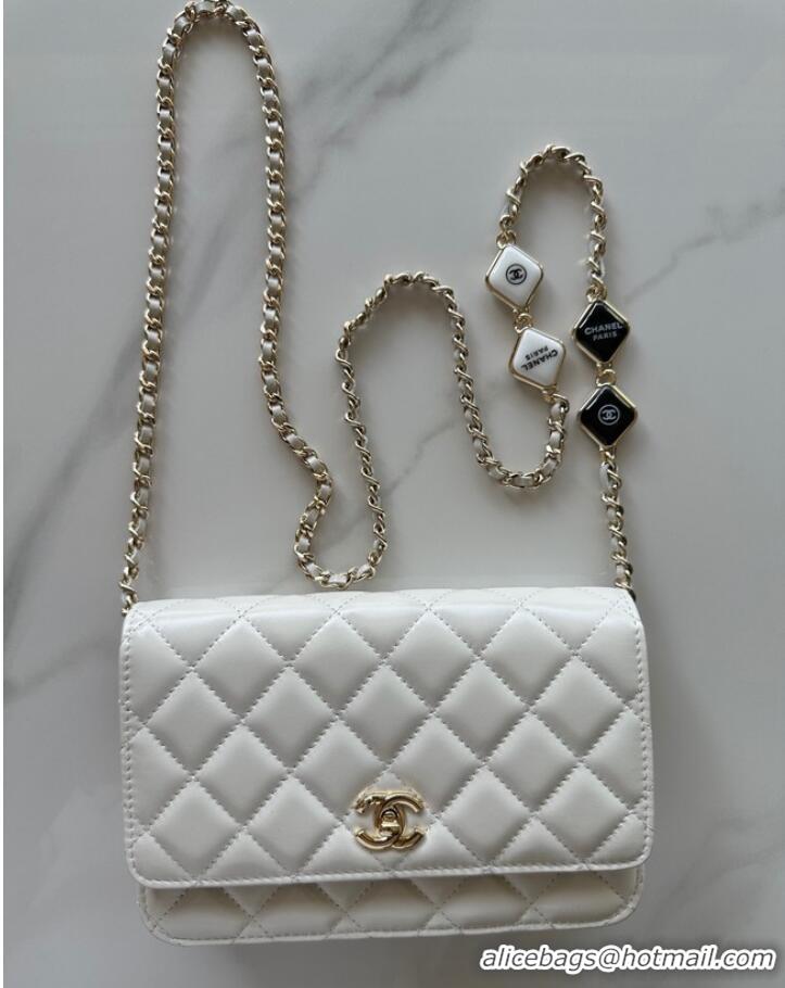 Unique Discount Chanel WALLET ON CHAIN AP3413 White