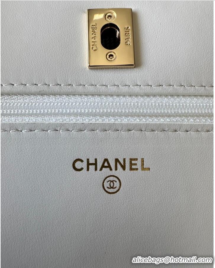 Unique Discount Chanel WALLET ON CHAIN AP3413 White