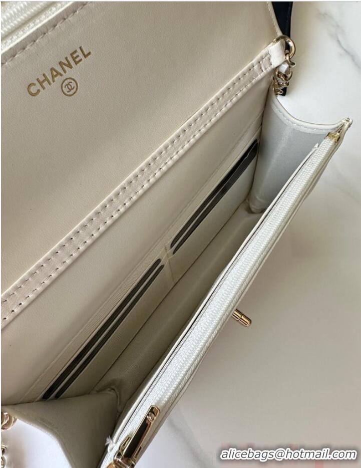 Unique Discount Chanel WALLET ON CHAIN AP3413 White