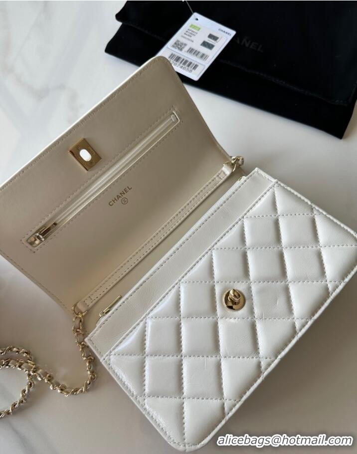 Unique Discount Chanel WALLET ON CHAIN AP3413 White