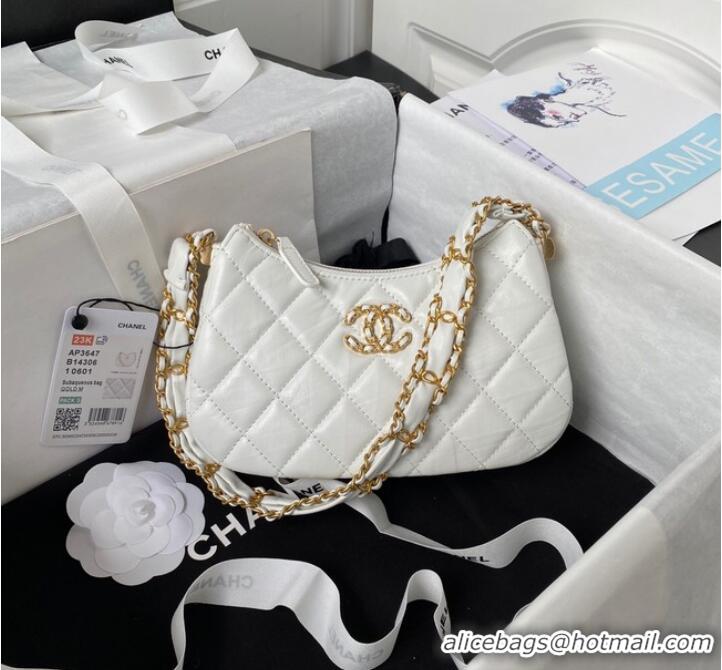 Good Product Chanel SMALL HOBO HANDBAG AP3647 White