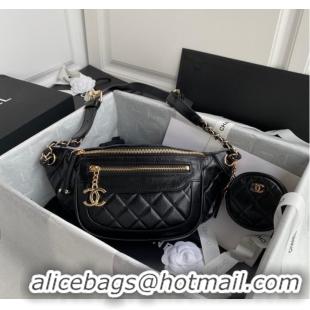 Luxury Discount Chanel pocket AS1077 Black