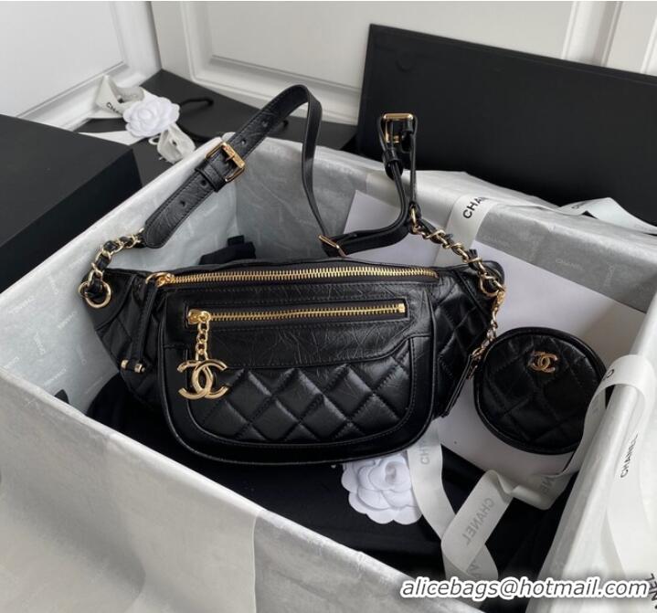 Luxury Discount Chanel pocket AS1077 Black