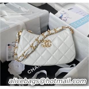 Buy Discount Chanel SMALL HOBO HANDBAG AS4422 White