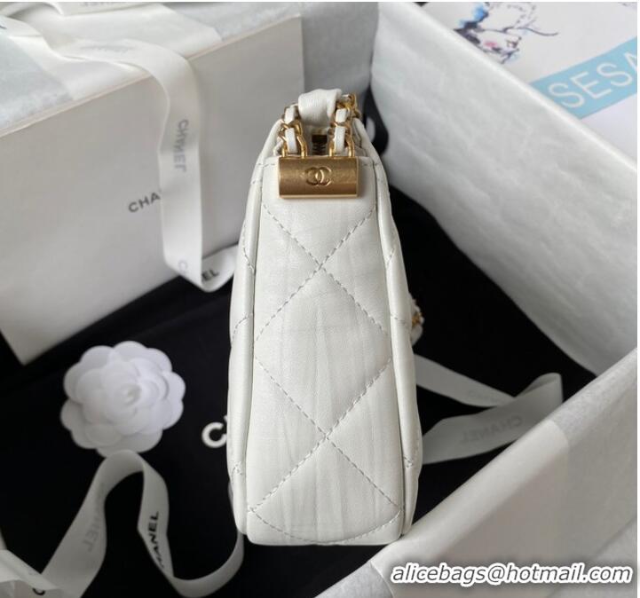 Buy Discount Chanel SMALL HOBO HANDBAG AS4422 White