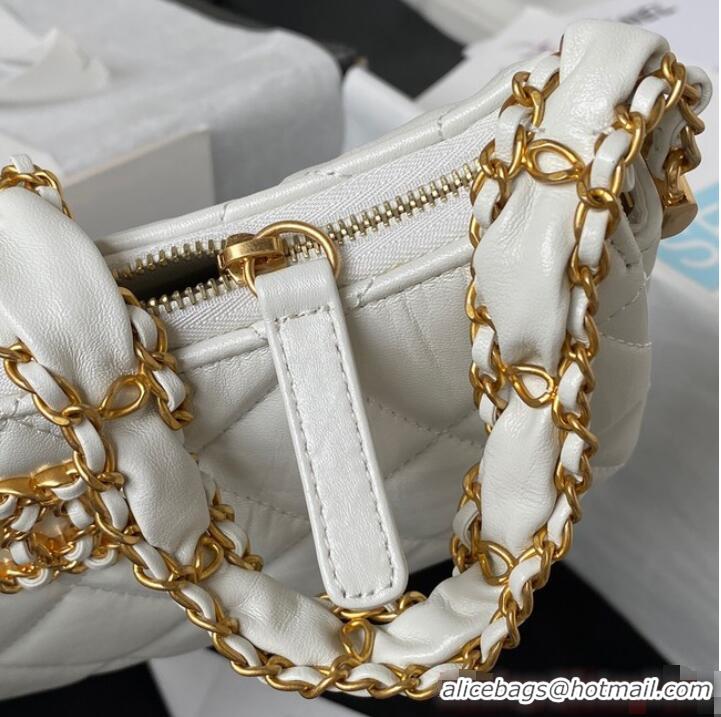 Buy Discount Chanel SMALL HOBO HANDBAG AS4422 White