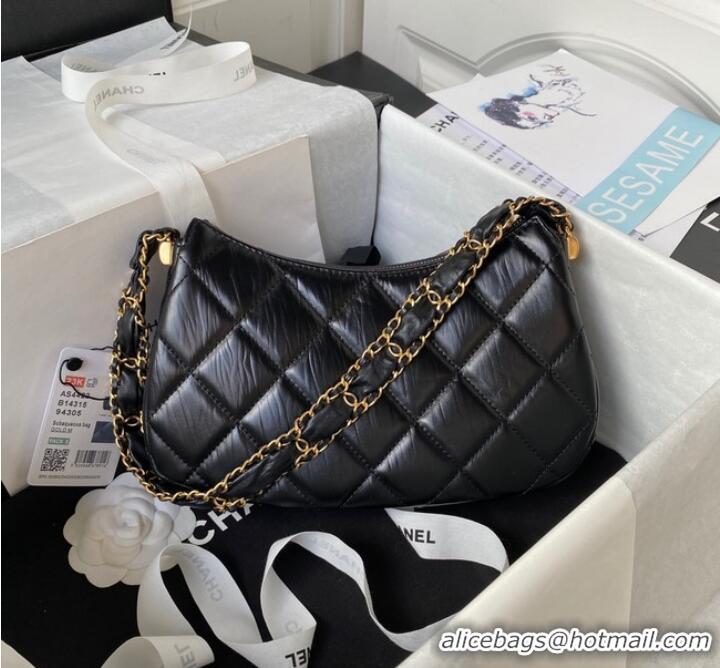 Buy Cheapest Chanel SMALL HOBO HANDBAG AS4422 Black