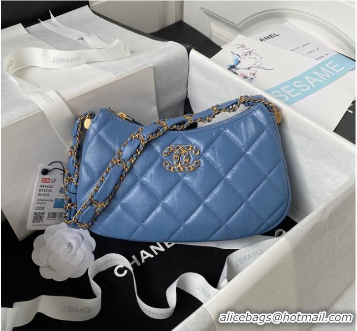 Luxury Cheap Chanel SMALL HOBO HANDBAG AS4422 Blue