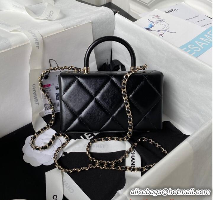 Unique Discount Chanel SMALL FLAP BAG WITH TOP HANDLE AS4469 black