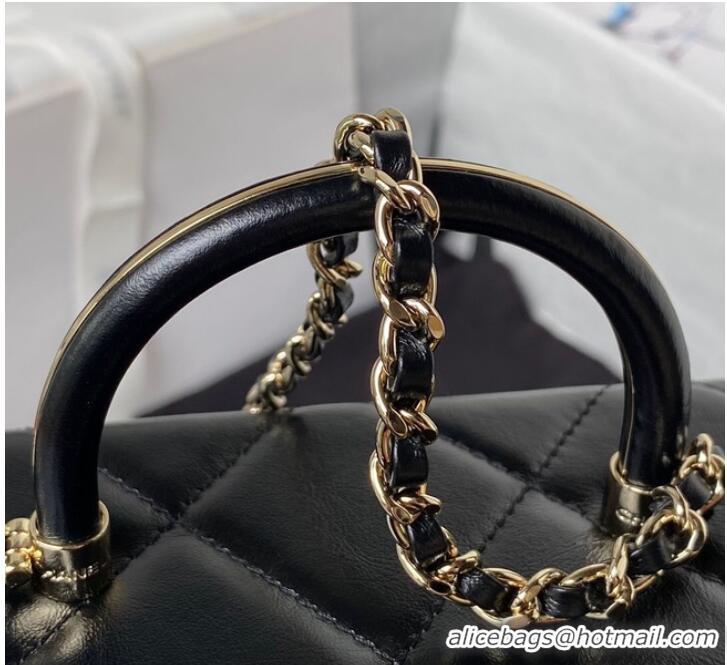 Unique Discount Chanel SMALL FLAP BAG WITH TOP HANDLE AS4469 black