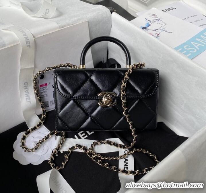 Unique Discount Chanel SMALL FLAP BAG WITH TOP HANDLE AS4469 black