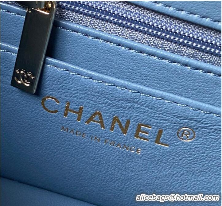 Buy Fashionable Chanel SMALL FLAP BAG WITH TOP HANDLE AS4469 Blue